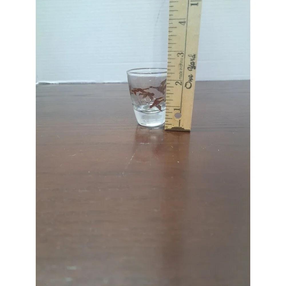 Vintage Shot Glass With Brown Flying Ducks